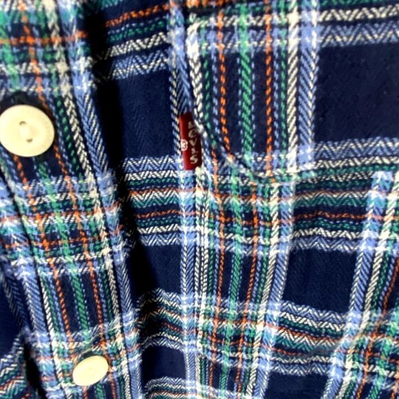 Levis Mens Classic Plaid Worker Shirt Size S - Picture 7 of 8